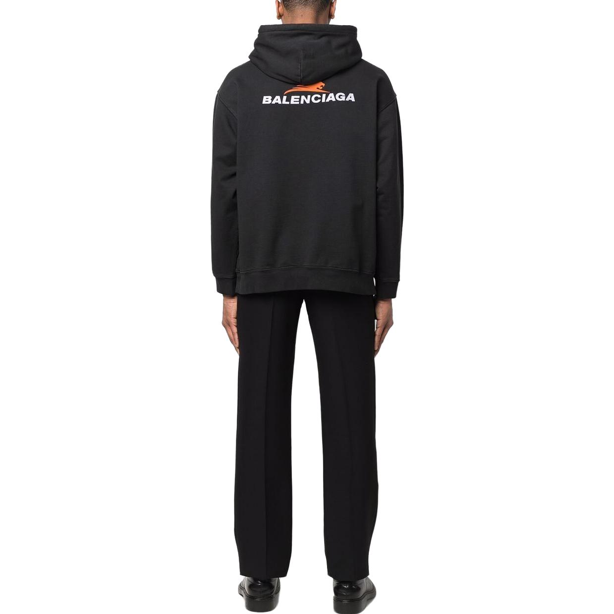 Lookbook 巴黎世家 SS23 刺绣Logo 黑色男女同款卫衣 600583TLVI61070