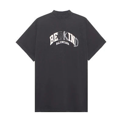 Balenciaga SS23 Logo Print Black Loose Fit Crewneck T-Shirt for Men. 739028TPVD51569