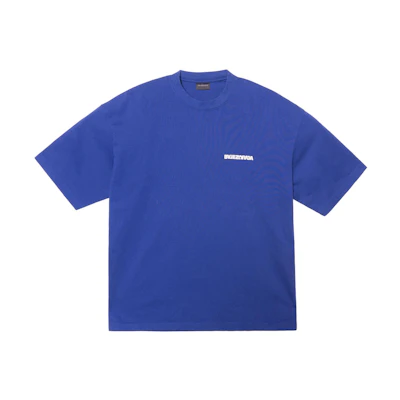 Balenciaga SS23 Logo Print Blue Crewneck Short Sleeve T-Shirt Men 612966TLVB34388