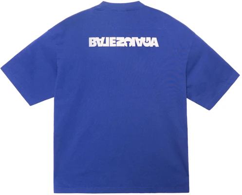 巴黎世家 SS23 标志印花蓝色短袖圆领男士T恤 612966TLVB34388 Lookbook 巴黎世家 SS23 标志印花蓝色短袖圆领男士T恤 612966TLVB34388