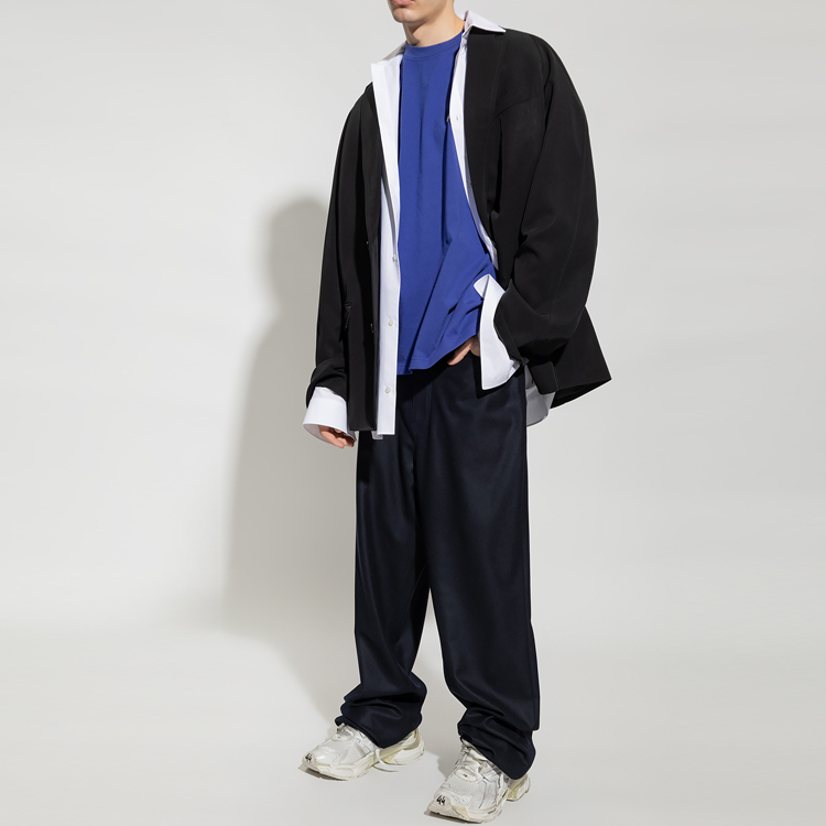 Shop 巴黎世家 SS23 标志印花蓝色短袖圆领男士T恤 612966TLVB34388