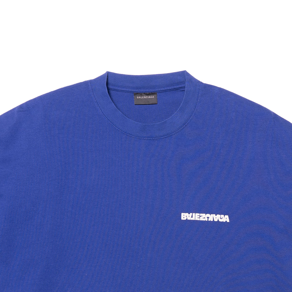 Sizing 巴黎世家 SS23 标志印花蓝色短袖圆领男士T恤 612966TLVB34388