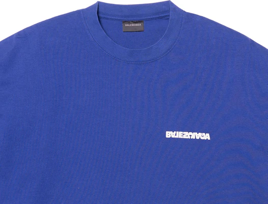 巴黎世家 SS23 标志印花蓝色短袖圆领男士T恤 612966TLVB34388 Sizing 巴黎世家 SS23 标志印花蓝色短袖圆领男士T恤 612966TLVB34388