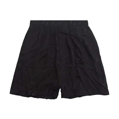 Balenciaga SS23 Logo Print Casual Straight Shorts Black Mens Regular Fit. 719975TON041000
