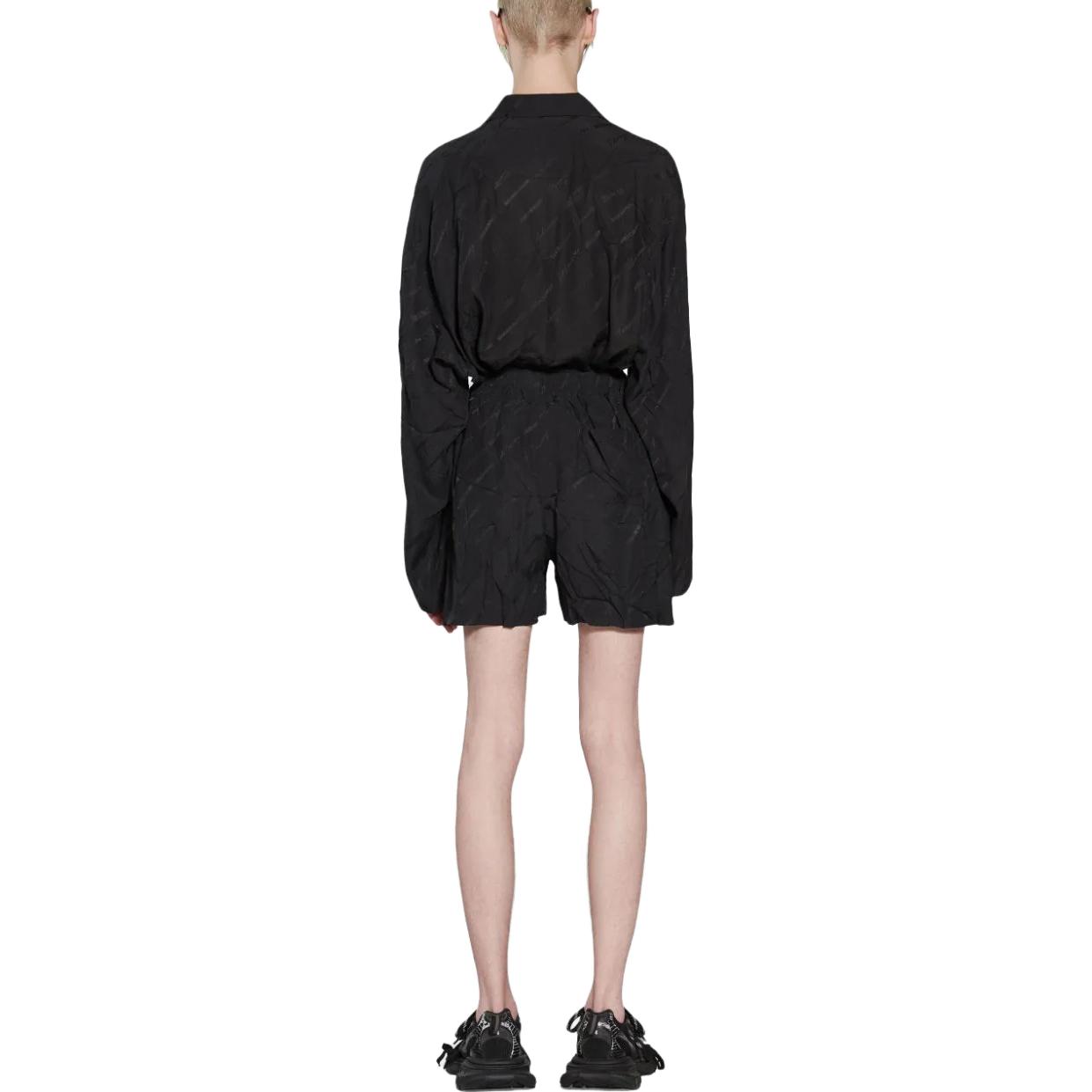 Details for 발렌시아가 SS23 로고 프린트 캐주얼 스트레이트 반바지 블랙 남성 레귤러 핏. 719975TON041000