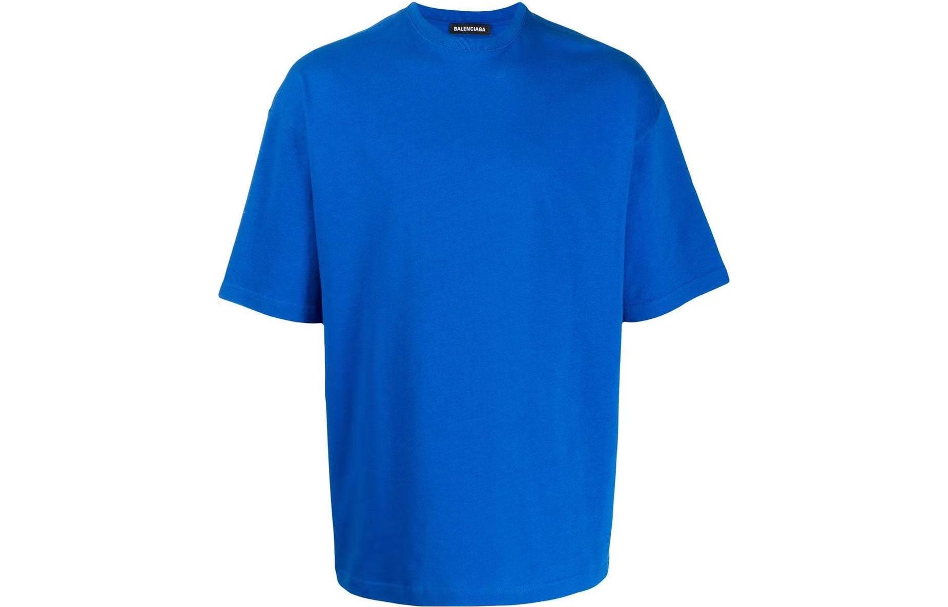 Lookbook 巴黎世家 SS23 標誌印花圓領T恤 男士標準版 克萊因藍 570805THV808077