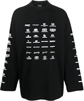 Balenciaga SS23 Logo Print Crewneck Black Long Sleeve Sweatshirt Regular Fit 720250TNVQ71070 Balenciaga SS23 Logo Print Crewneck Black Long Sleeve Sweatshirt Regular Fit 720250TNVQ71070