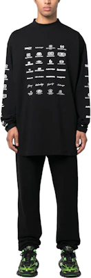 Balenciaga SS23黑色長袖標誌印花圓領T恤 常規版型 720250TNVQ71070 Lookbook Balenciaga SS23黑色長袖標誌印花圓領T恤 常規版型 720250TNVQ71070