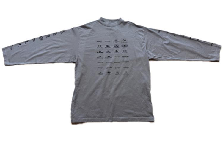 Sizing Balenciaga SS23黑色長袖標誌印花圓領T恤 常規版型 720250TNVQ71070