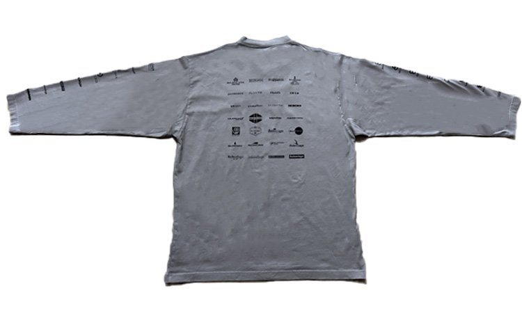 Cheap Balenciaga SS23黑色長袖標誌印花圓領T恤 常規版型 720250TNVQ71070