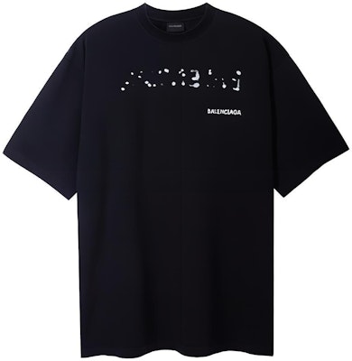 バレンシアガ SS23 ロゴプリント クルーネック ルーズフィット Tシャツ メンズ ブラック 641675TOVO51070 Buy バレンシアガ SS23 ロゴプリント クルーネック ルーズフィット Tシャツ メンズ ブラック 641675TOVO51070
