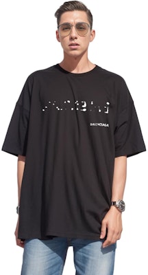バレンシアガ SS23 ロゴプリント クルーネック ルーズフィット Tシャツ メンズ ブラック 641675TOVO51070 Details for バレンシアガ SS23 ロゴプリント クルーネック ルーズフィット Tシャツ メンズ ブラック 641675TOVO51070