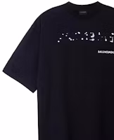 Sizing Balenciaga SS23 標誌印花寬鬆版男士黑色短袖T恤 641675TOVO51070