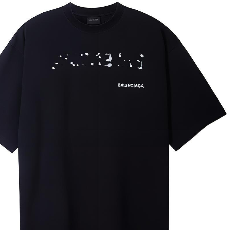 Cheap バレンシアガ SS23 ロゴプリント クルーネック ルーズフィット Tシャツ メンズ ブラック 641675TOVO51070