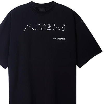 バレンシアガ SS23 ロゴプリント クルーネック ルーズフィット Tシャツ メンズ ブラック 641675TOVO51070 Cheap バレンシアガ SS23 ロゴプリント クルーネック ルーズフィット Tシャツ メンズ ブラック 641675TOVO51070