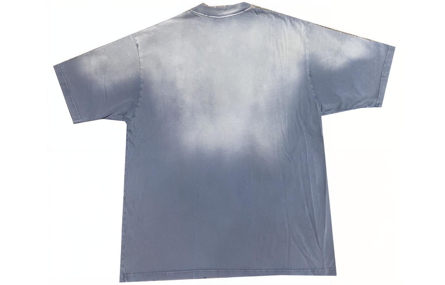 Lookbook 발렌시아가 SS23 로고 프린트 반팔 티셔츠 남성 블루 764235TPVD54313