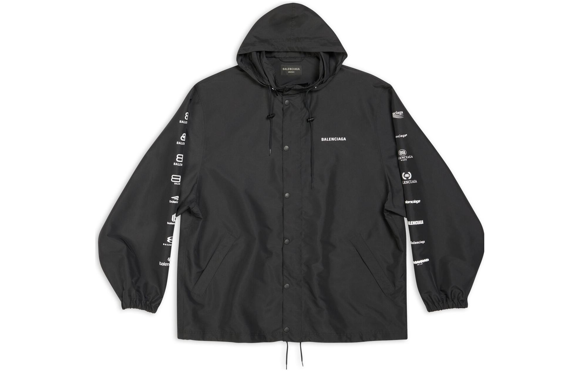 Balenciaga SS23 Logo Print Drawstring Hoodie Jacket Unisex Black. 725607TMO101000 圖 2