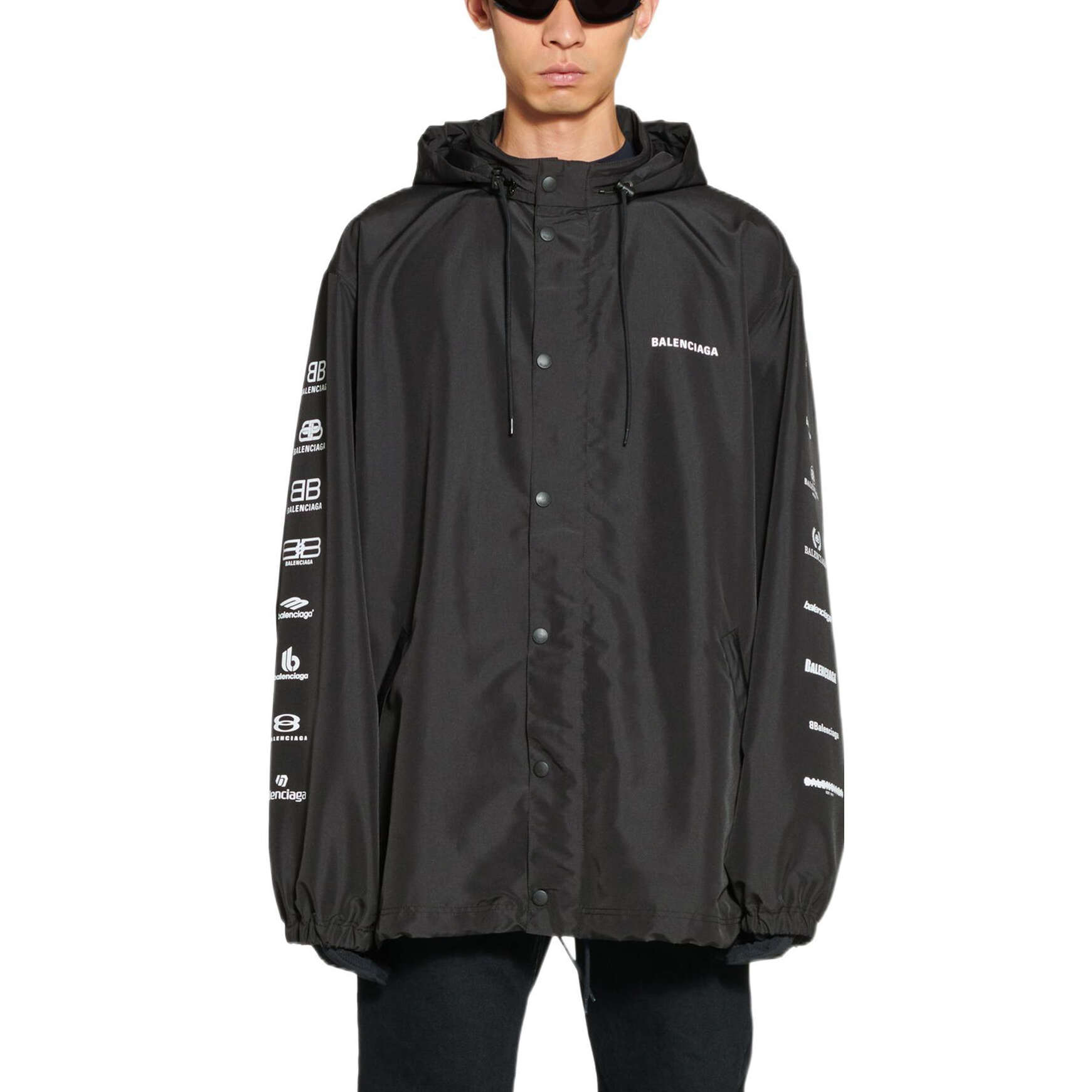 Balenciaga SS23 Logo Print Drawstring Hoodie Jacket Unisex Black. 725607TMO101000 圖 4