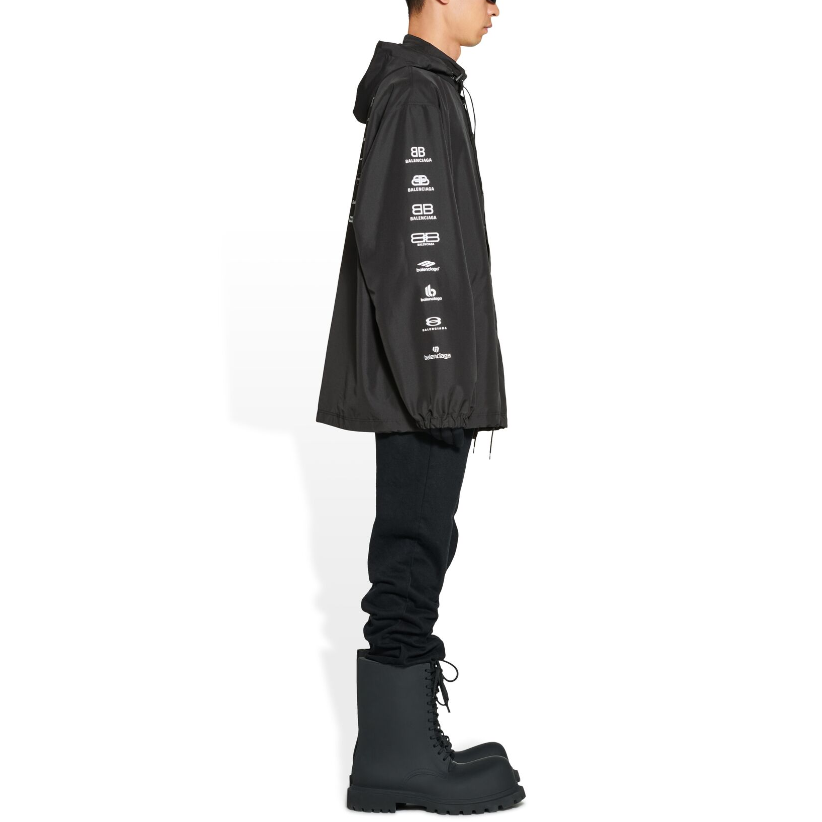 Balenciaga SS23 Logo Print Drawstring Hoodie Jacket Unisex Black. 725607TMO101000 圖 7