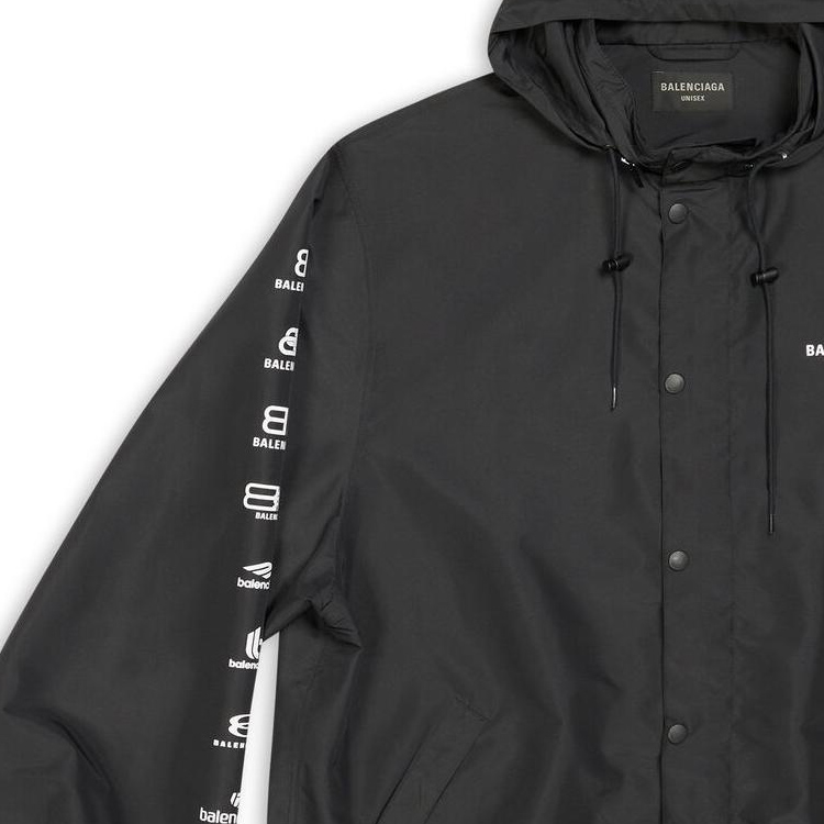 Balenciaga SS23 Logo Print Drawstring Hoodie Jacket Unisex Black. 725607TMO101000 圖 8