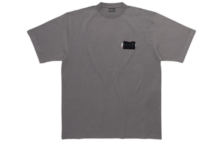 Order 巴黎世家SS23灰色男士Logo印花宽松圆领T恤 641675TNVG11227