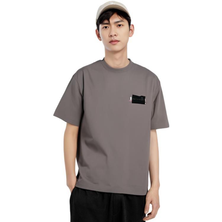 Shop 巴黎世家SS23灰色男士Logo印花宽松圆领T恤 641675TNVG11227