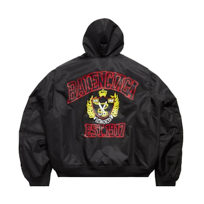 Balenciaga SS23 Logo Print Loose Fit Hoodie Jacket Mens Black 746661TLO251000