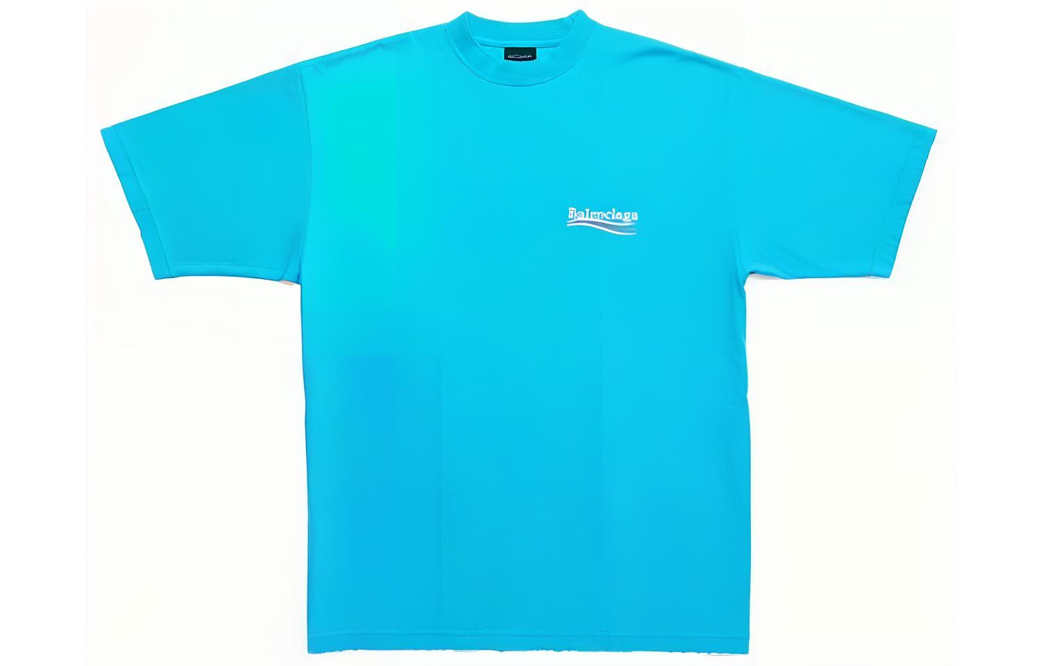 Order 발렌시아가 SS23 로고 프린트 오버사이즈 티셔츠 블루 641675TNVG54760