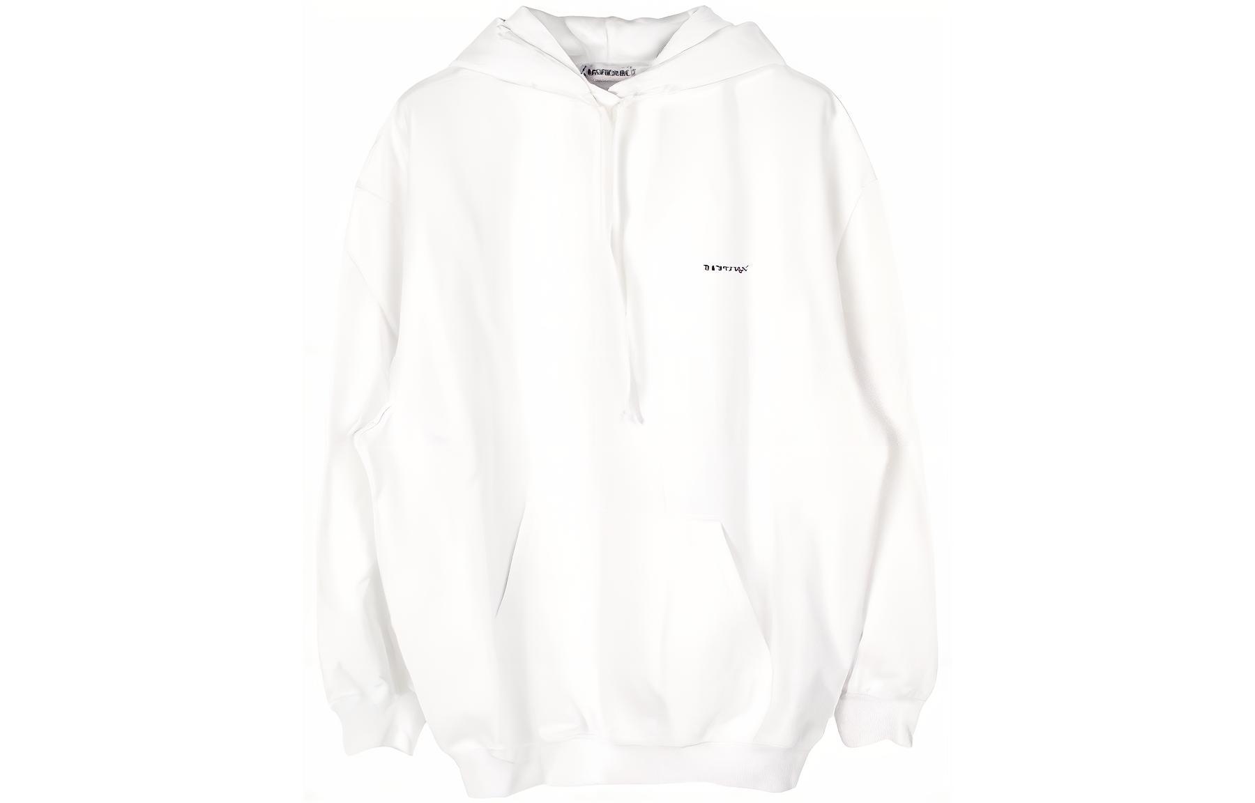 Balenciaga SS23 Logo Print Oversized Hoodie Unisex White Pullover. 570798YK279000