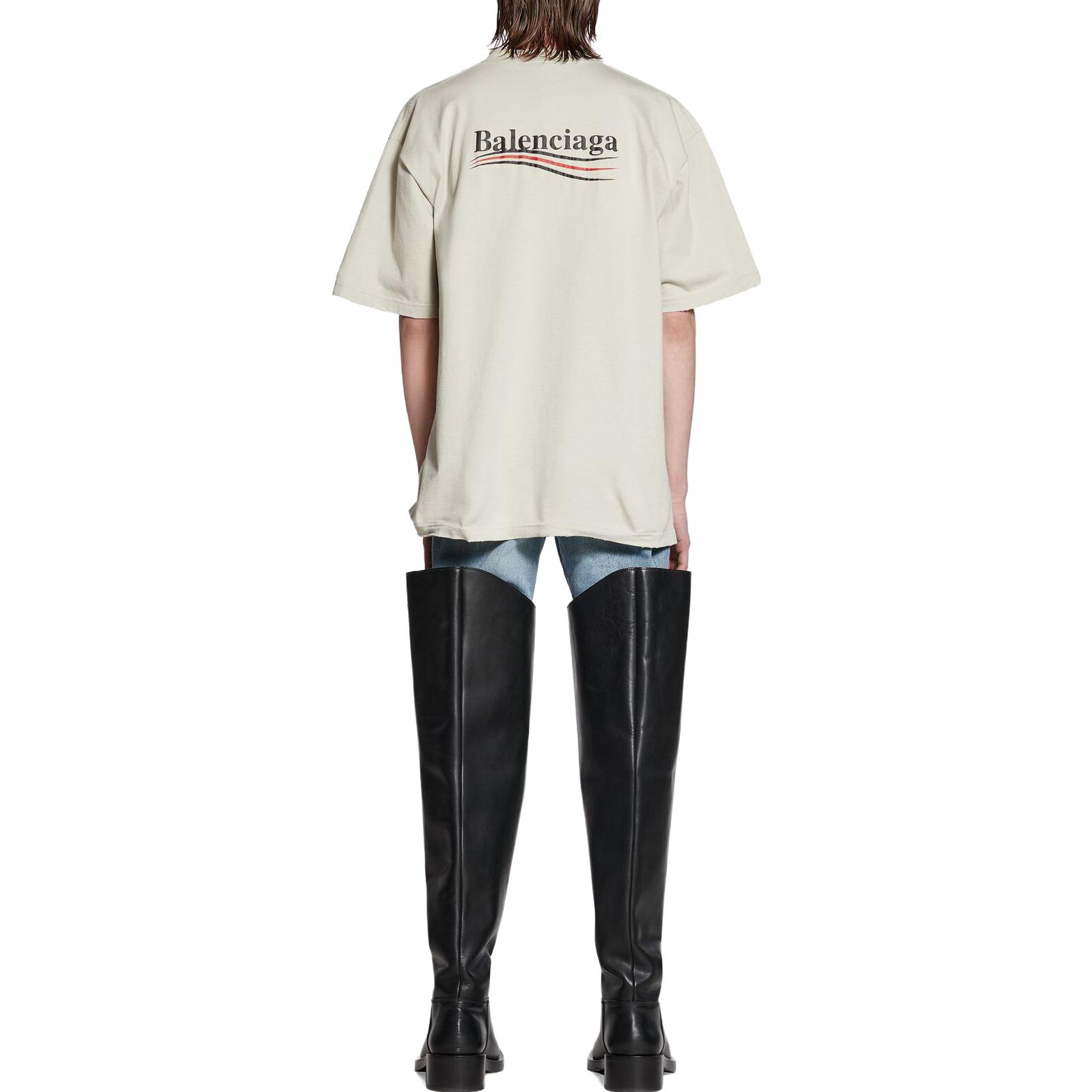 Purchase Balenciaga SS23 Logo Print Oversized T-Shirt Beige . 641675TNVG59170