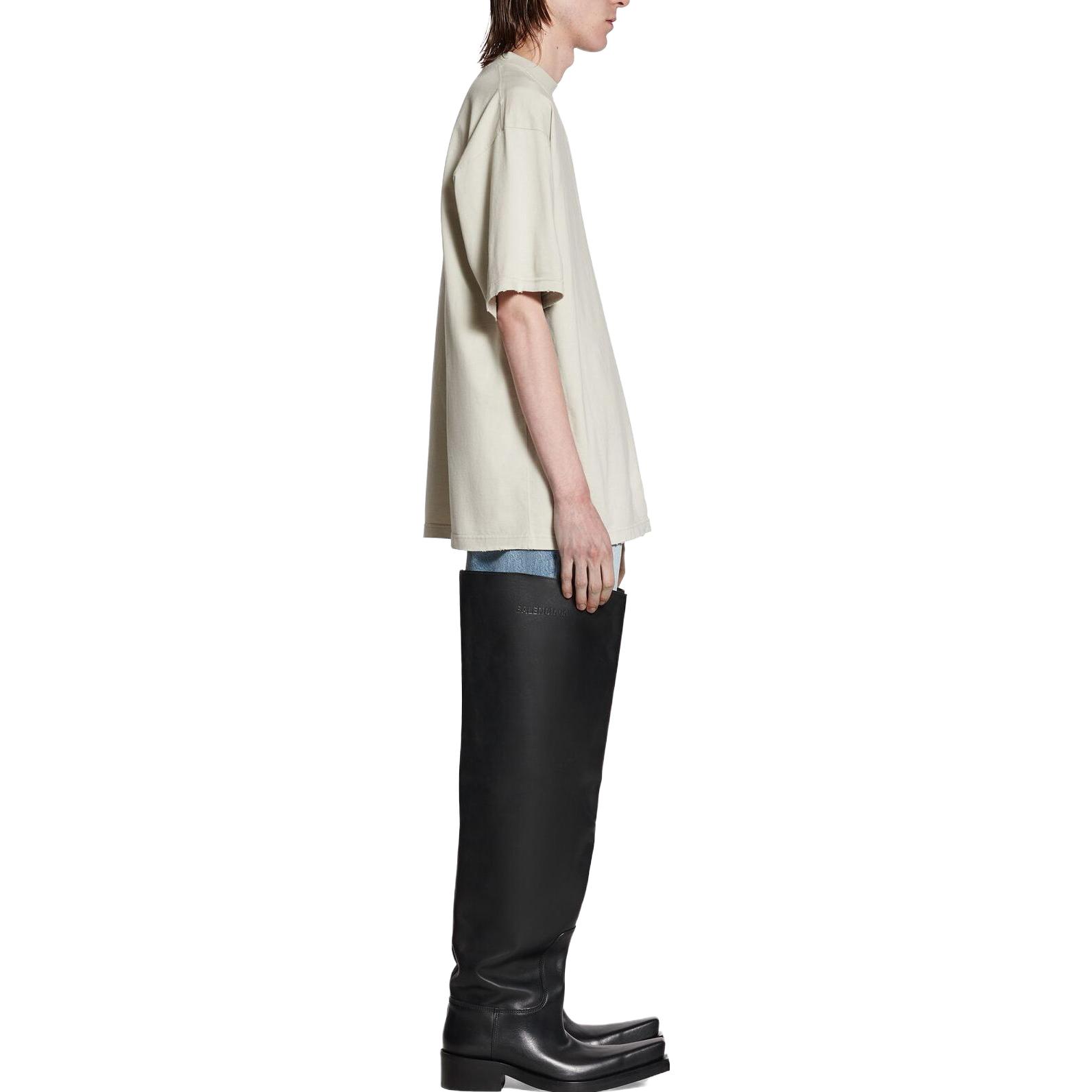 Details for Balenciaga SS23 Logo Print Oversized T-Shirt Beige . 641675TNVG59170