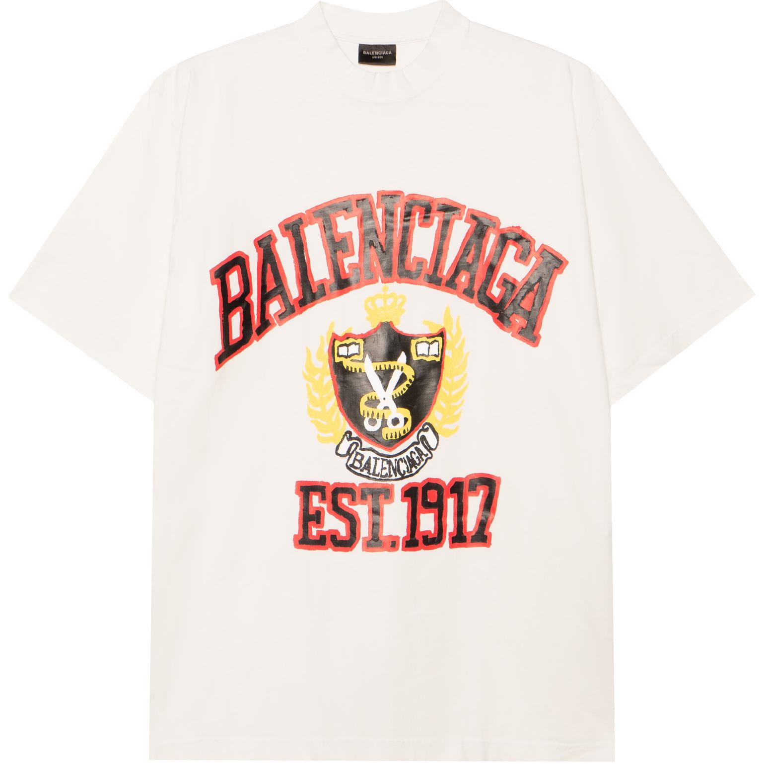 Balenciaga SS23 Logo Print Oversized Unisex Beige T-Shirt. 739784TOVK19012 圖 2