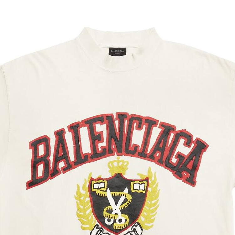 Balenciaga SS23 Logo Print Oversized Unisex Beige T-Shirt. 739784TOVK19012 圖 8