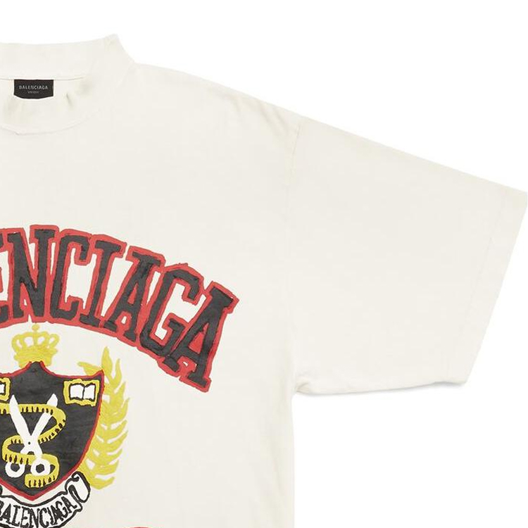 Balenciaga SS23 Logo Print Oversized Unisex Beige T-Shirt. 739784TOVK19012 圖 9