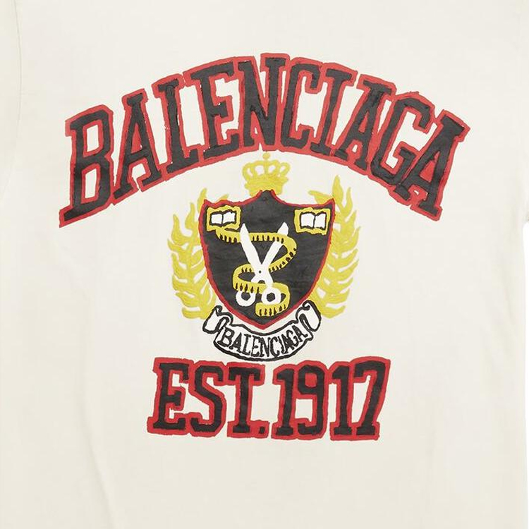 Balenciaga SS23 Logo Print Oversized Unisex Beige T-Shirt. 739784TOVK19012 圖 10
