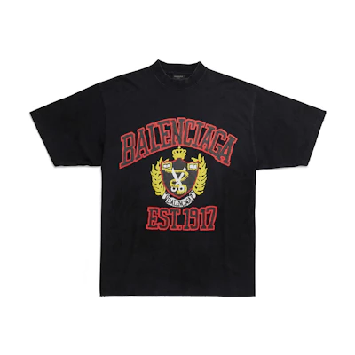Balenciaga SS23 Logo Print Oversized Unisex Black T-Shirt. 739784TOVK11055