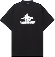 Balenciaga SS23 Logo Print Oversized Unisex Black T-Shirt. 739028TPVF21070 Balenciaga SS23 Logo Print Oversized Unisex Black T-Shirt. 739028TPVF21070