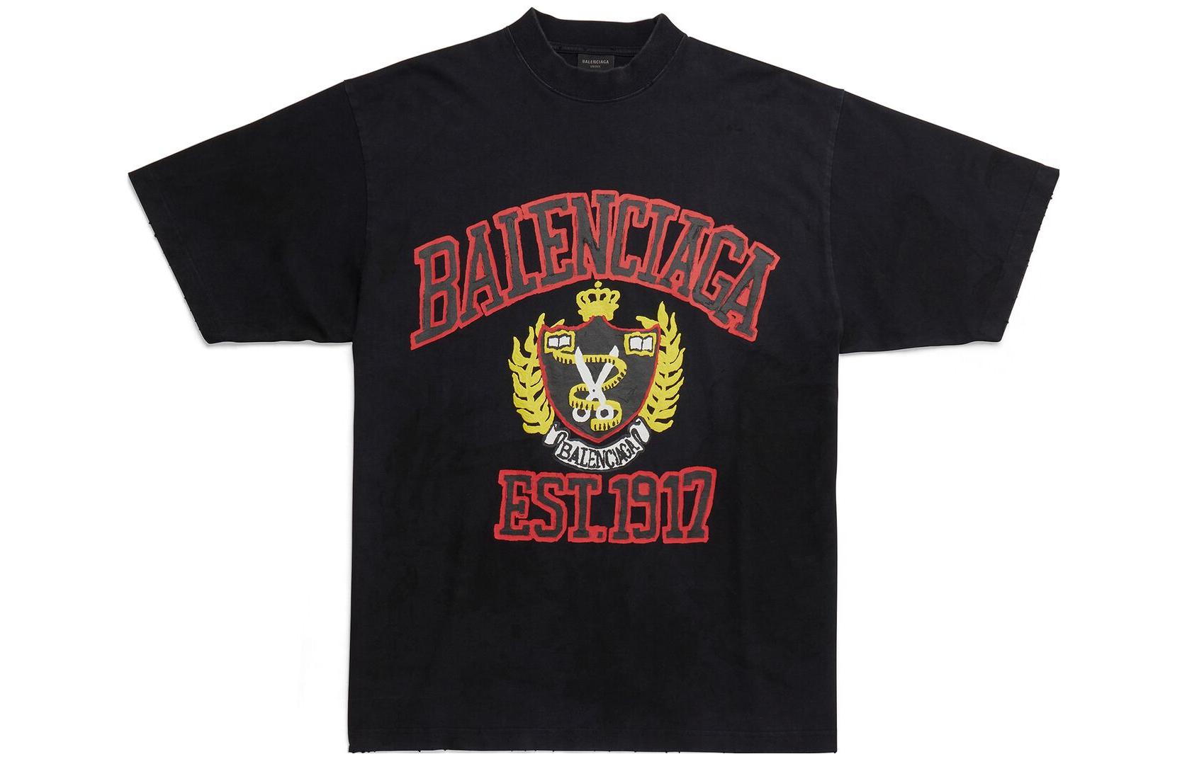 Balenciaga SS23 Logo Print Oversized Unisex Black T-Shirt. 739784TOVK11055 圖 2