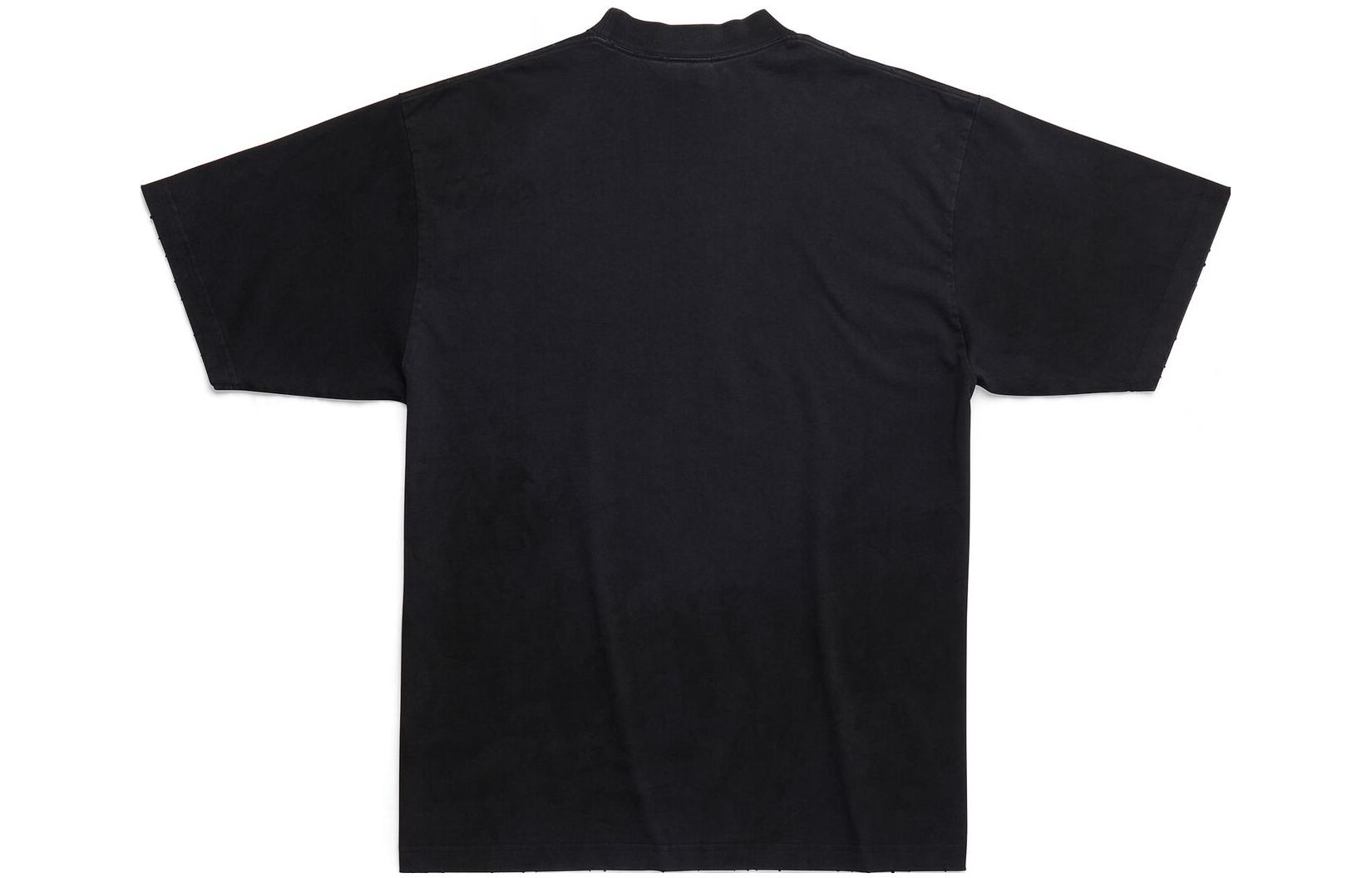 Balenciaga SS23 Logo Print Oversized Unisex Black T-Shirt. 739784TOVK11055 圖 3