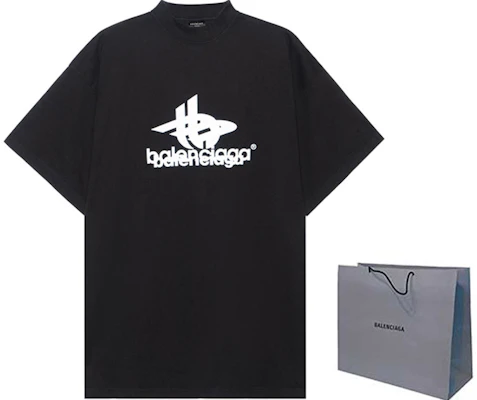 巴黎世家 SS23 标志印花宽松款中性黑色T恤 739028TPVF21070 Shop 巴黎世家 SS23 标志印花宽松款中性黑色T恤 739028TPVF21070