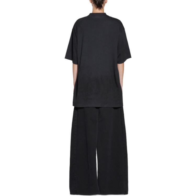 Balenciaga SS23 Logo Print Oversized Unisex Black T-Shirt. 739784TOVK11055 圖 5