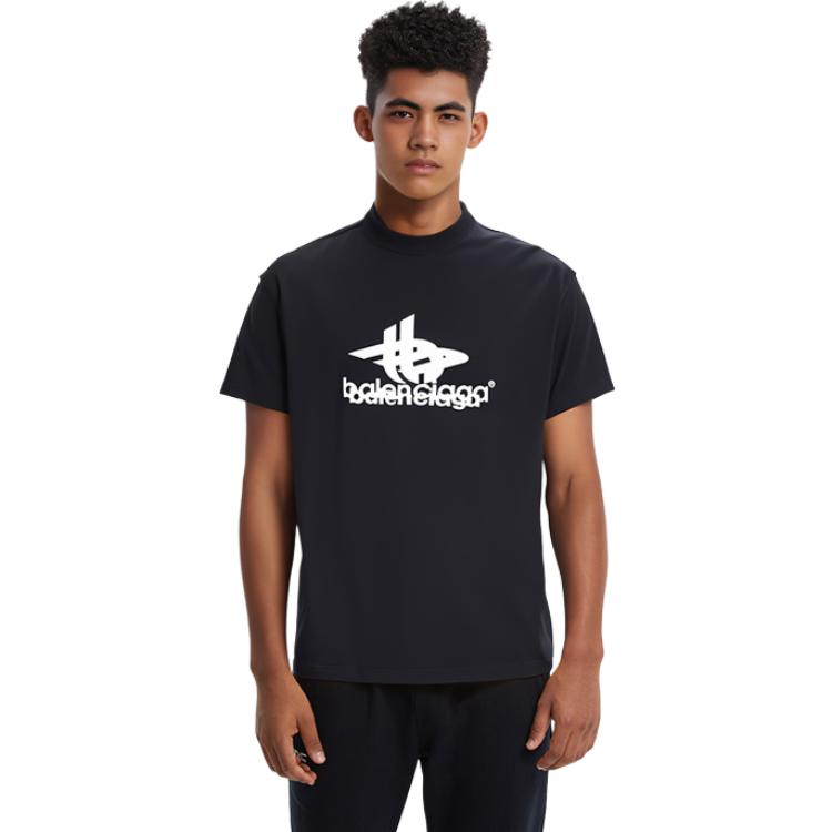 Purchase 巴黎世家 SS23 标志印花宽松款中性黑色T恤 739028TPVF21070