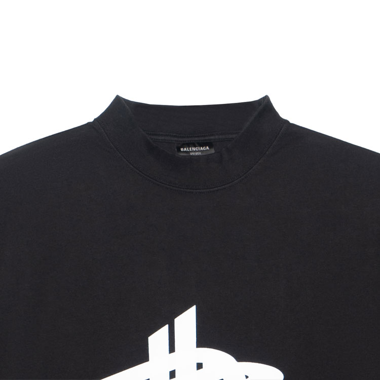 Cheap 巴黎世家 SS23 标志印花宽松款中性黑色T恤 739028TPVF21070