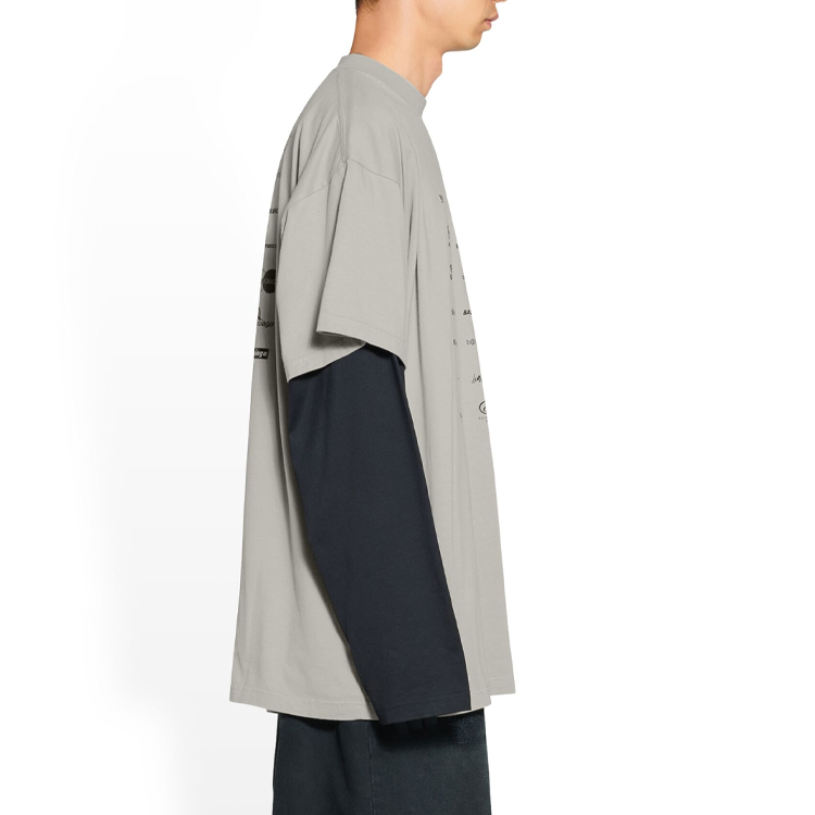 Balenciaga SS23 Logo Print Oversized Unisex Grey T-Shirt. 712398TNVQ71342 圖 6
