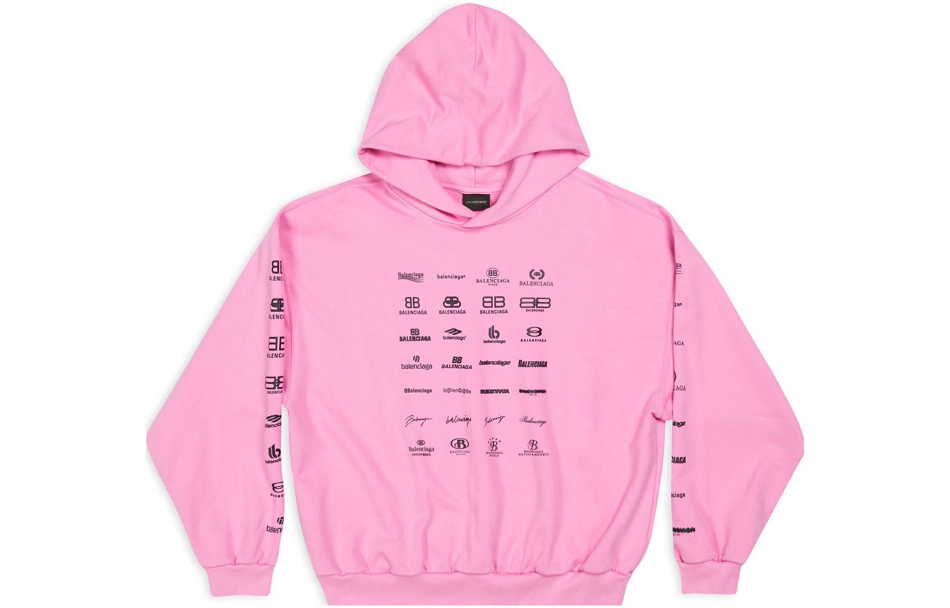 Balenciaga SS23 Logo Print Pink Hoodie Unisex Oversized Fit. 726241TNVQ81401 圖 2