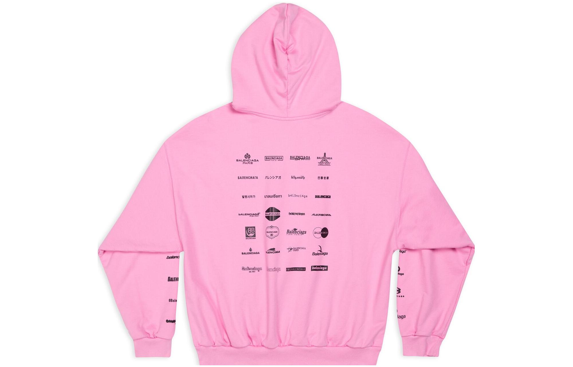 Balenciaga SS23 Logo Print Pink Hoodie Unisex Oversized Fit. 726241TNVQ81401 圖 3