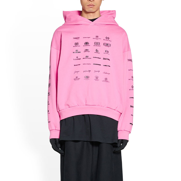 Balenciaga SS23 Logo Print Pink Hoodie Unisex Oversized Fit. 726241TNVQ81401 圖 5
