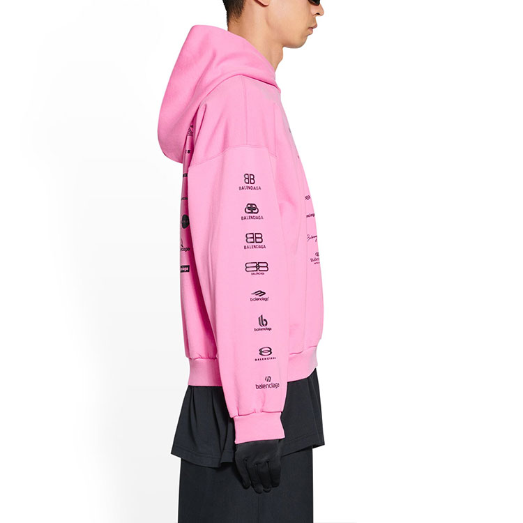 Balenciaga SS23 Logo Print Pink Hoodie Unisex Oversized Fit. 726241TNVQ81401 圖 7
