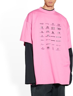 발렌시아가 SS23 로고 프린트 핑크 오버사이즈 유니섹스 크루넥 티셔츠. 712398TNVQ71401 Purchase 발렌시아가 SS23 로고 프린트 핑크 오버사이즈 유니섹스 크루넥 티셔츠. 712398TNVQ71401