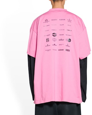 발렌시아가 SS23 로고 프린트 핑크 오버사이즈 유니섹스 크루넥 티셔츠. 712398TNVQ71401 Details for 발렌시아가 SS23 로고 프린트 핑크 오버사이즈 유니섹스 크루넥 티셔츠. 712398TNVQ71401